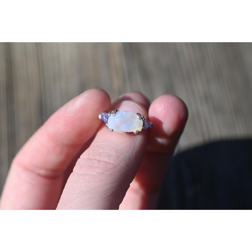 Engagement ring Opal and tanzanite ring American made